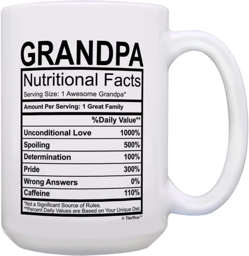 Vista 8 de Grandma Nutritional Facts - Taza de café con etiqueta nutricional para regalo
