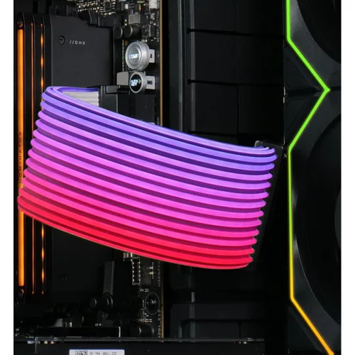 Vista 8 de Lian Li Strimer Wireless 24 Pin con controlador (PW24-1W-T) - Cable de extensión de alimentación RGB direccionable - Control inalámbrico de 2.4 GHz