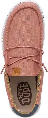 Vista 2 de HEYDUDE - Mocasines de lona lavada Wally para hombre, mocasines sin cordones, cómodos y ligeros