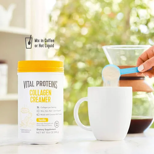 Vista 6 de Vital Proteins Polvo de péptidos de colágeno sin sabor 19.3 OZ Creamer Vanilla