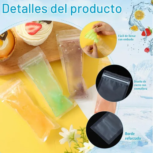 Vista 3 de Hoolerry 600 bolsas desechables para moldes de hielo con embudo de silicona