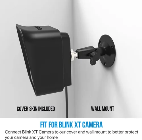 Vista 4 de Frienda Soporte de pared ajustable de 360 grados y funda protectora de silicona compatible con cámara de seguridad Blink Xt para interiores