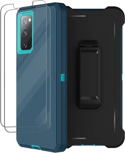 Vista 11 de Funda para Samsung Galaxy S20 FE 5G con funda de clip para cinturón, 2 protectores de pantalla, resistente grado militar, cuerpo completo, a prueba