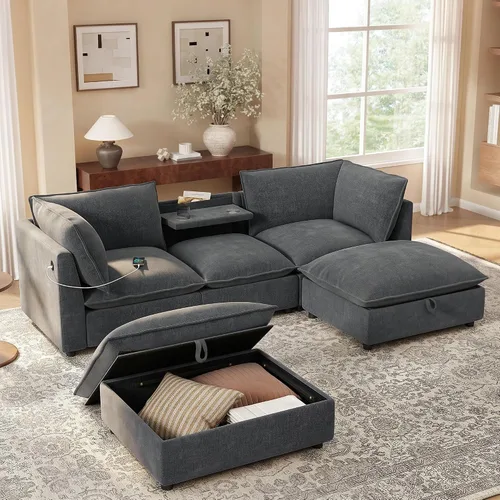 Vista 12 de LUMISOL Sofá modular extragrande de 120.8 pulgadas, 7 plazas, color beige