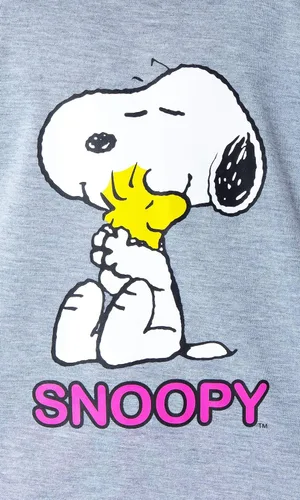 Vista 3 de Intimo Peanuts - Pijama de 2 piezas para niña, camisa y pantalones cortos de Snoopy y Woodstock