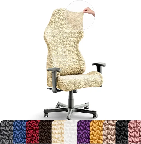 Vista 13 de PAULATO BY GA.I.CO. Funda elástica para silla de oficina y juegos, funda transpirable para sillón de computadora de escritorio con cremallera Rosa