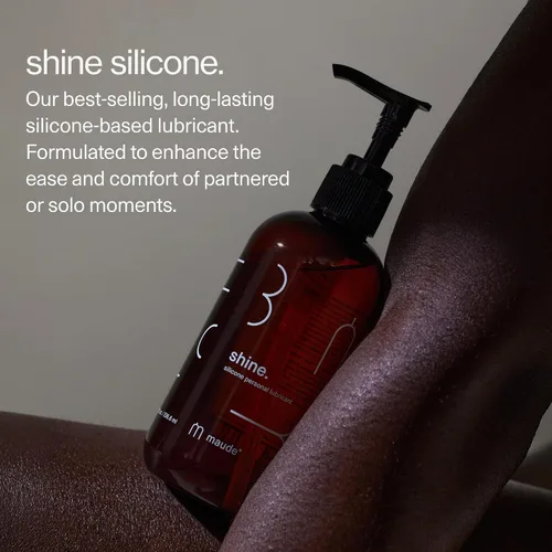 Vista 2 de Maude Shine Lubricante personal de silicona – Lubricante de silicona de larga duración, no pegajoso, hipoalergénico + lubricante personal sin