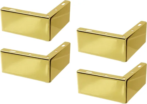 Vista 9 de Geesatis 4 patas doradas para muebles de diseño minimalista, patas de metal para muebles de 4.3 pulgadas de longitud para gabinete, sofá, mesa