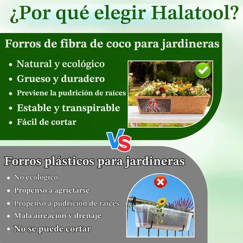 Vista 5 de Halatool Paquete de 2 forros de coco de 24 pulgadas de repuesto