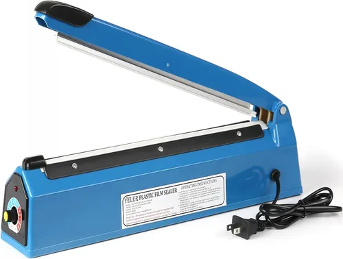 Vista 7 de Sellador térmico de impulso de 8 pulgadas, máquina de polietileno manual para bolsas de plástico PE PP bolsas con agarre adicional de elemento