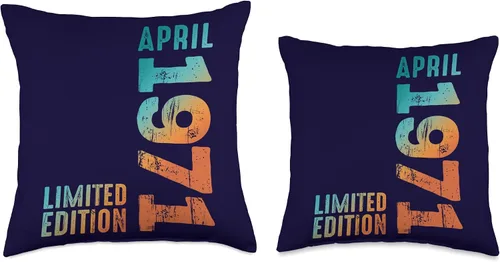 Vista 3 de Awesome Limited Edition April 1971 Retro 1971 Vintage 1971 Throw Pillow