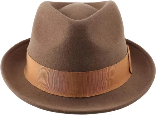 Vista 55 de Home Prefer Sombrero de invierno de fieltro de lana para hombre Sombrero de ala corta Fedora