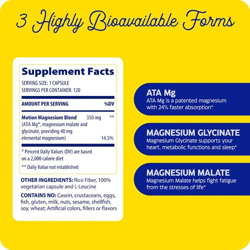 Vista 8 de Enzymedica Suplemento de movimiento de magnesio para mujeres y hombres, complejo de magnesio triple, ATA Mg, malato y glicinato, cápsulas de apoyo