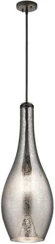 Vista 5 de Kichler Everly - Colgante de cristal (13.75 pulgadas, 1 hora de luz), color bronce antiguo