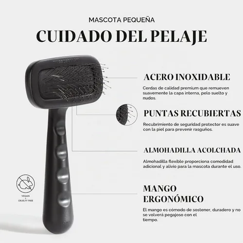 Vista 8 de Tweezerman Slicker Brush - Cepillo de aseo para mascotas con cerdas recubiertas