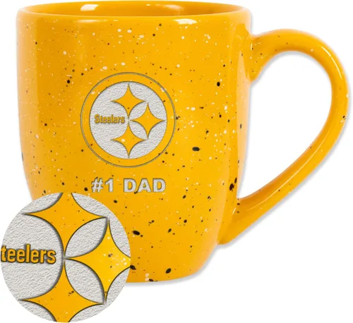 Vista 46 de Rico Industries NFL Football #1 Dad 16 oz Team Color Laser Engraved Ceramic Coffee Mug