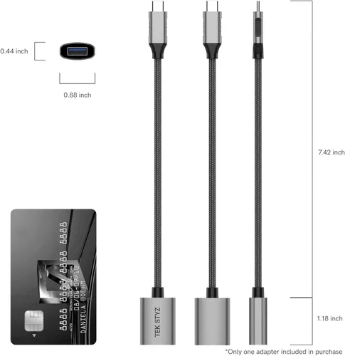 Vista 8 de USB-C USB 3.0 adaptador funciona para Samsung N930F OTG Type-C/PD macho USB 3.0 hembra convertidor (5 Gbps)