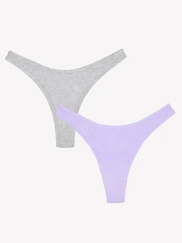 Vista 8 de Smart & Sexy Tanga cómoda de algodón de pierna alta para mujer, paquete de 2