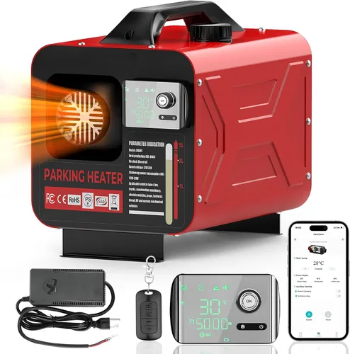 Vista 11 de Calentador diésel 12V/24V/110V 8KW portátil Caja de herramientas Diesel Calentador de estacionamiento con APP Control remoto y cargador Pantalla LCD