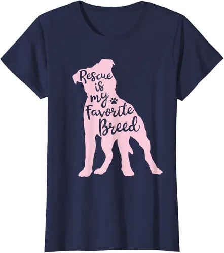 Vista 30 de Pitbull Rescue Is my Favorite Breed Dog Pit Bull Mama - Camiseta, Negro, S