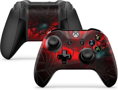 Vista 7 de Calcomanía para consola Xbox ONE X Spider + 2 fundas de controlador