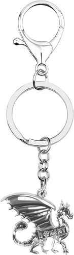 Vista 5 de Llavero de dragón de aleación de esmalte, joyería de dinosaurio de fantasía para mujeres y niñas, bolso de billetera, regalo