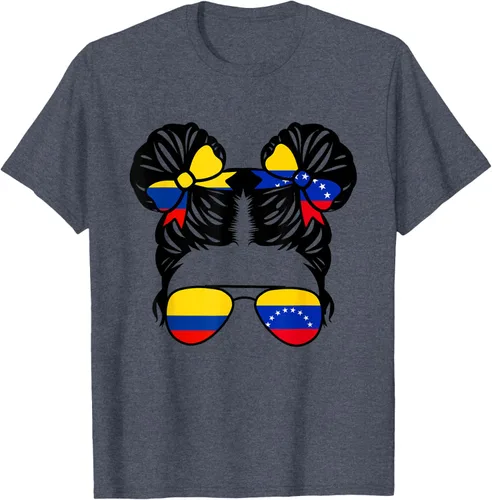Vista 81 de Camiseta Half Colombian Half Venezolan Girl Colombia Kids Heritage, Gris