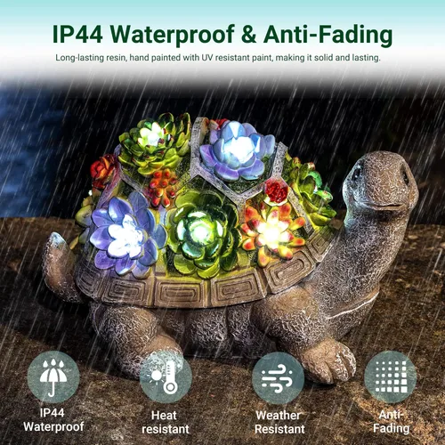 Vista 7 de Estatuas de jardín solar GIGALUMI Figura de tortuga Luces para exteriores, decoraciones de jardín al aire libre Decoración de jardín Regalos únicos
