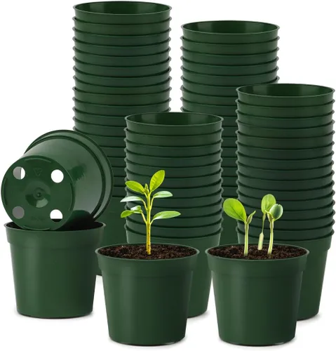 Vista 13 de RooTrimmer Paquete de 160 macetas negras de 3 pulgadas, plántulas de plástico, iniciador de semillas, macetas de germinación con drenaje