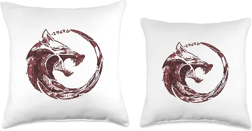 Vista 3 de Red Fenrir Norse Wolf Odin Nordic Valhalla Mjolnir Almohada de 16 x 16 pulgadas, multicolor
