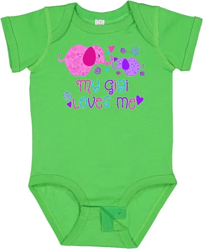 Vista 31 de inktastic My Gigi Loves Me - Body lindo de elefantes para bebé 0020 Blanco
