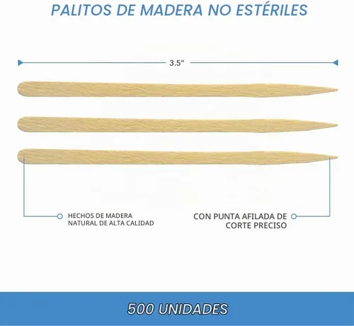 Vista 3 de ForPro Premium Aplicadores de madera para ojos y labios, 500 unidades, 3.5