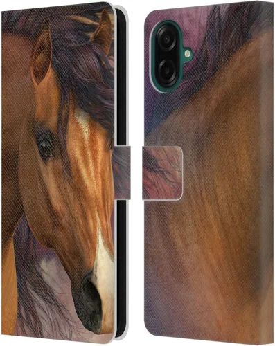 Vista 326 de Head Case Designs Officially Licensed Laurie Prindle A Morgan Christmas Western Stallion Leather Wallet Case Compatible with Samsung Galaxy A07 4G