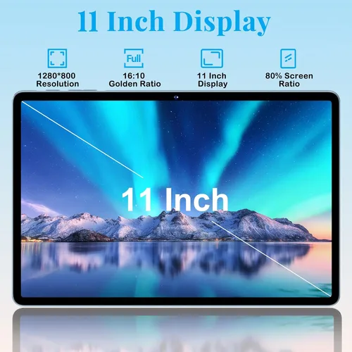 Vista 5 de Tablet de 11 pulgadas, tabletas Android 15 2025 con Octa Core, 24GB+256GB, cámara de 13+5MP, tabletas electrónicas con Widevine L1, batería