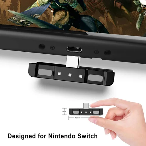 Vista 5 de HomeSpot Adaptador de audio Bluetooth con USB-C, micrófono incorporado, para Nintendo Switch, PS4, PS5, PC, compatible con micrófono, aptX baja