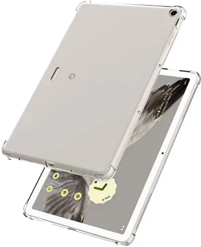 Vista 2 de Zeking Funda para tableta Google Pixel (2023), esquinas reforzadas transparentes transparentes de poliuretano termoplástico (TPU) para tableta