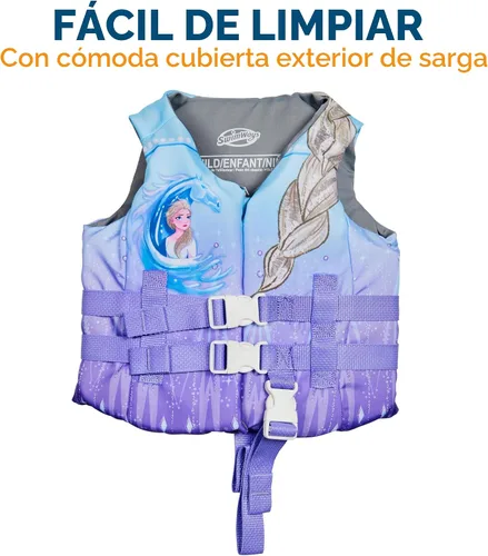 Vista 2 de SwimWays Disney Princess - Chaleco salvavidas de natación para niños, aprobado por la Guardia Costera de EE. UU., flotadores de piscina y chalecos