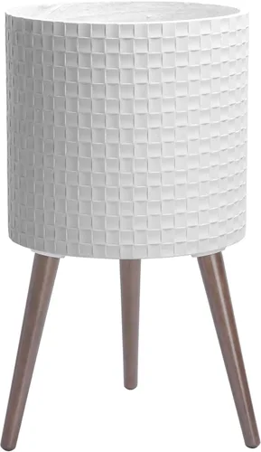 Vista 8 de D'vine Dev Maceta Elegante con Patrón de Azulejos Geométricos Modernos de 12 Pulgadas con Soporte, Portamacetas Decorativo para Interiores