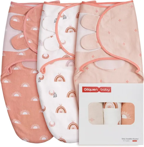 Vista 19 de GLLQUEN BABY Sacos de Dormir Envolventes Orgánicos para Recién Nacidos - Envolturas para Bebés de 0-3 Meses, Paquete de 3 Sacos Envolventes