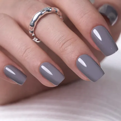 Vista 54 de CurvLife - Uñas postizas cuadradas cortas a presión, color blanco brillante Cuadrado Gradiente Blanco