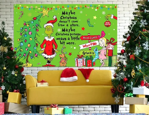 Vista 6 de Nepnuser Telón de fondo de cabina de fotos de Feliz Navidad, elfo verde, decoraciones de Navidad, suministros de fiesta de invierno, decoración