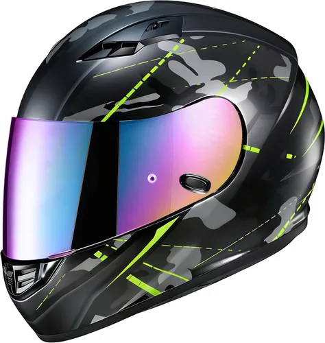 Vista 8 de VCOROS Casco de motocicleta, visera de repuesto para casco HJC HJ-09 CL-15 CL-17 CL-16 CL-SP AC-12 FS-10 CS-R1 IS-16 CS-R2 Shield Arcoíris