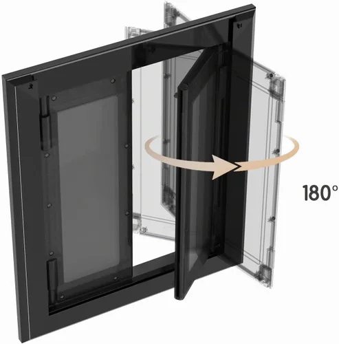 Vista 4 de Extra Large Heavy Duty Aluminum Dog Door for Door, Black Negro