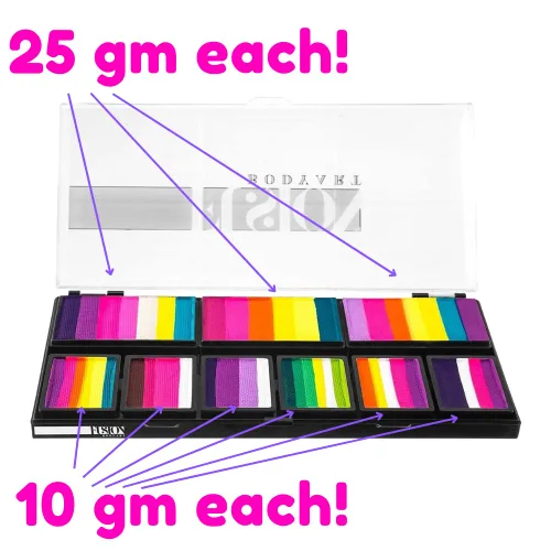 Vista 3 de FUSION BODY ART Paleta de pétalos de pintura facial de calidad profesional, colección Leanne Fairy Seguro y no tóxico - Kit de pintura facial