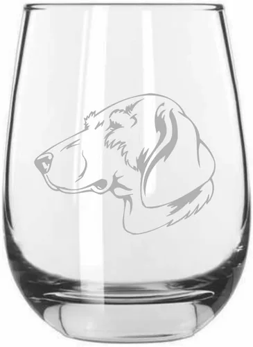 Vista 453 de Shar Pei (chino) - Vaso de vino sin tallo grabado para perro, 15.25 onzas