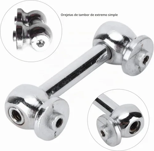Vista 2 de Paquete de 6 lengüetas de tambor plateadas, de un solo extremo, con tornillos de montaje, piezas de percusión (1.5 pulgadas)