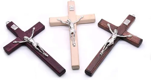 Vista 9 de Regalo católico para hombre y mujer, hecho a mano en Tierra Santa, Crucifijo de madera natural, Crucifijo de oración y celebración de cruz, colgante