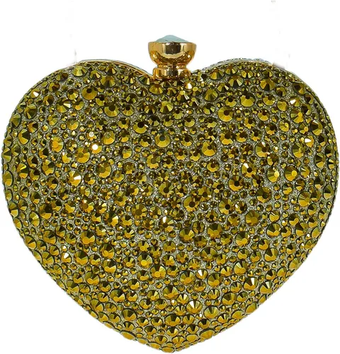 Vista 8 de Bonito Bolso de Mano en Forma de Corazón con Diamantes de Imitación para Boda, Mini Bolso de Amor con Diamantes de Imitación para Fiesta, Bolso