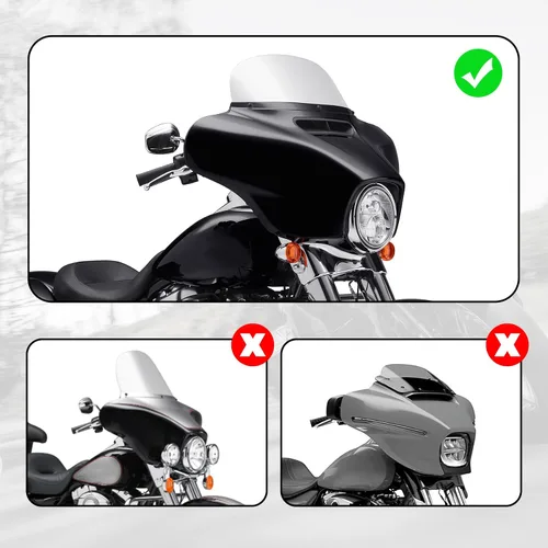 Vista 2 de TCMT Carenado de murciélago exterior delantero para Harley Touring Street Glide 2014-23 Electra Glide Ultra Classic 14-19 CVO Street Glide 14-22