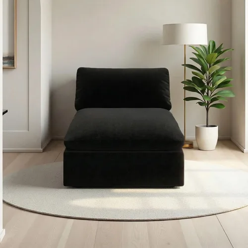Vista 7 de Sofá modular modular con asiento profundo extra cómodo, sofás modernos negros para sala de estar, apartamento, oficina, espacio pequeño
